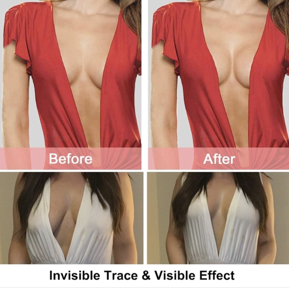 NWT 2 Pairs Invisible Adhesive Lift Bra | Reusable Backless Push Up Sticky Bra - Picture 5 of 12